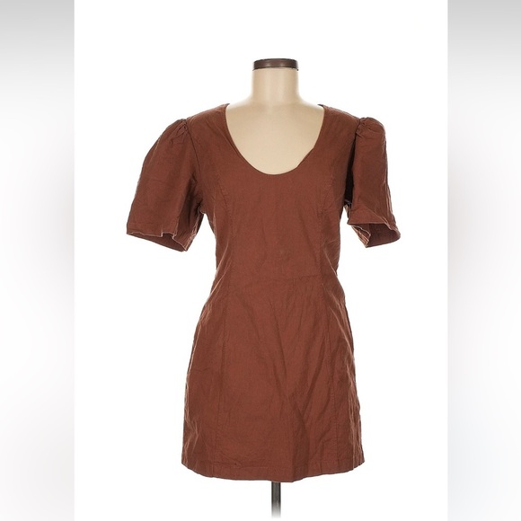 NWT Maeve Puff-Sleeve Back-Cutout Mini Dress- Size Medium - Picture 5 of 8